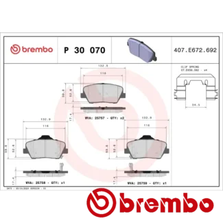 Kočione pločice prednje HYUNDAI CRETA KIA SELTOS 1.6-Electric 11-23 Brembo