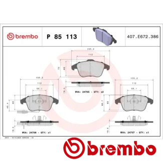Kočione pločice prednje AUDI A4 A5 1.8-3.2 07-17 Brembo