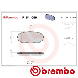 Kočione pločice prednje FORD EDGE 3.7 06- Brembo