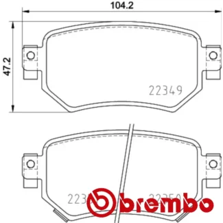 Kočione pločice zadnje MAZDA 6 2.0 2.2D 2.5 145-231 12.08 Brembo
