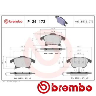 Kočione pločice prednje FORD GALAXY III MONDEO V FUSION 1.0-2.7 09.12- Brembo