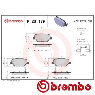 Kočione pločice zadnje FIAT TIPO 1.0-1.6D 10-15 Brembo