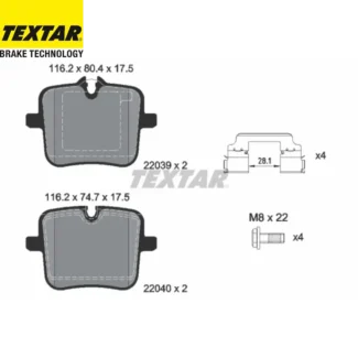 Kočione pločice zadnje BMW 5 7 8 3.0-12.16 Textar