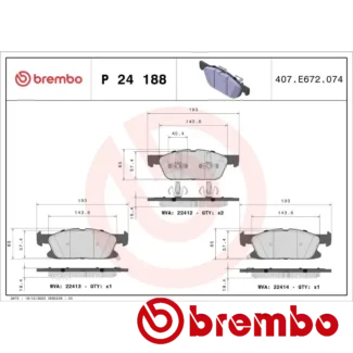 Kočione pločice prednje Ford Focus IV Galaxy III Kuga III 1.5-2.7 01.15 Brembo
