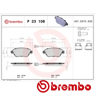 Kočione pločice prednje Citroen Nemo Fiat 500 1.3 JTD 07-15 Brembo