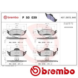 Kočione pločice prednje Mercedes-Benz ML320 2.8 CDI 98-15 Brembo