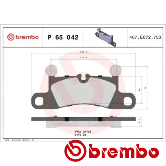 Kočione pločice zadnje PORSCHE 718 BOXSTER 2.9-4.0H 12-11 Brembo