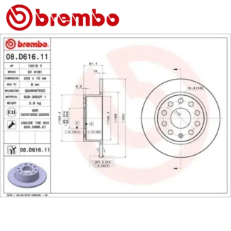 Kočioni diskovi zadnji par 1.0-2.0D ŠKODA OCTAVIA III 12-20 BREMBO