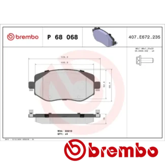 Kočione pločice prednje RENAULT MEGANE IV 1.0-1.6 11.15- Brembo