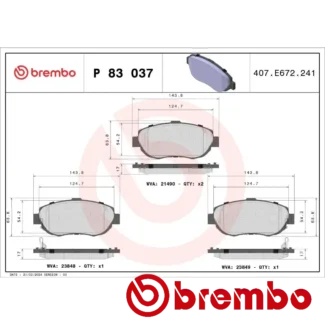Kočione pločice prednje LEXUS GS 300 GS 430 TOYOTA SUPRA 91 3.0L Brembo