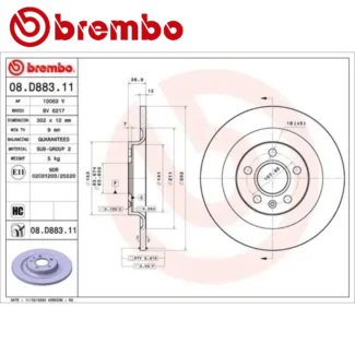 Kočioni diskovi zadnji par 1.5-2.0H VOLVO XC40 10-19 BREMBO