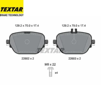 Kočione pločice zadnje 2.0DH Mercedes CLS E GLC 16-23 Textar
