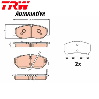 Kočione pločice prednje 2.5D Hyundai H350 15- TRW