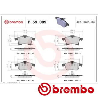 Kočione pločice prednje OPEL ADAM CORSA D CORSA E 1.0-1.6 05.07- Brembo
