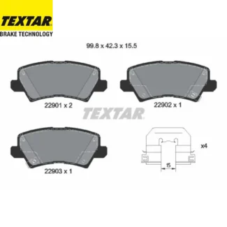 Kočione pločice zadnje KIA Picanto II III 1.0 1.2 05.11- Textar