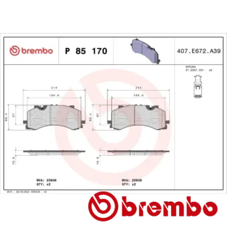 Kočione pločice prednje AUDI A6 C8 A7 A8 D5 2.0 TDI 15-23 Brembo