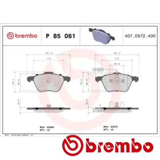 Kočione pločice Ford Galaxy 2.8 V6 24V 98-06 Brembo