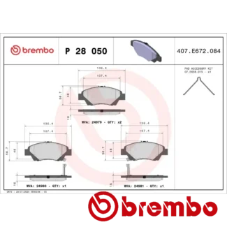 Kočione pločice prednje HONDA CIVIC VIII 1.2-1.5H 88-137 02.06- Brembo