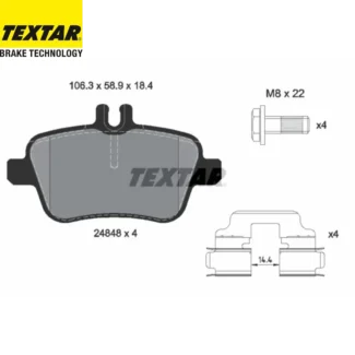 Kočione pločice zadnje Mercedes A B CLA 02.11- Textar