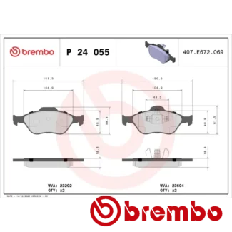 Kočione pločice prednje Ford Fiesta 1.25 16V 00-02 Brembo