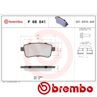 Kočione pločice zadnje RENAULT CAPTUR CLIO MEGANE 1.0-Electric 11-08 Brembo