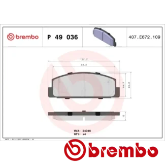 Kočione pločice zadnje MAZDA 323 6 RX-7 1.1-2.5 81-13 Brembo