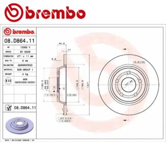 Kočioni diskovi zadnji par 1.0-2.0D Ford Focus IV 01-19 BREMBO