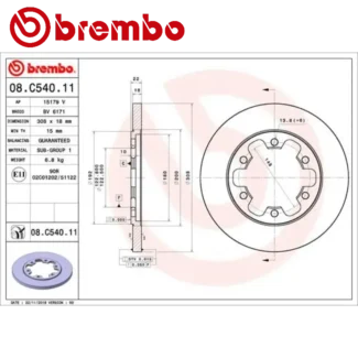 Kočioni diskovi zadnji par 2.0D FORD TRANSIT TRANSIT V363 10-19 BREMBO
