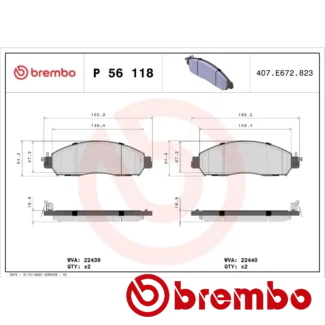 Kočione pločice prednje NISSAN NAVARA NP300 RENAULT ALASKAN 2.3D 2.5D 07.14 Brembo