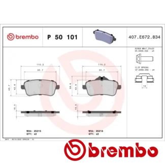 Kočione pločice zadnje MERCEDES GL GLE GLS 3.0-5.5 11.11-10.19 Brembo