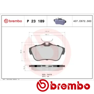 Kočione pločice zadnje FIAT SCUDO 1.6D 90 02-16 Brembo