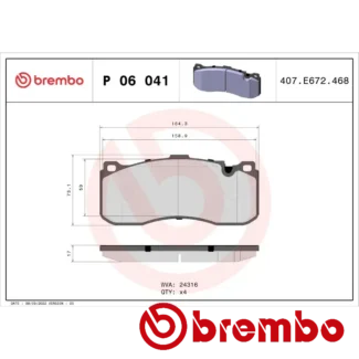 Kočione pločice prednje BMW 1 E81 E82 E87 E88 3 E90 E91 E92 E93 MINI R56 1.6-3.0D 06.04-12.13 Brembo