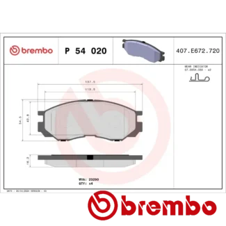 Kočione pločice prednje MITSUBISHI L200 2.5 TDI 94-15 Brembo