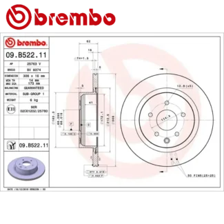 Kočioni diskovi zadnji par INFINITI EX FX G M M35 M45 Q60 QX50 02-19 BREMBO