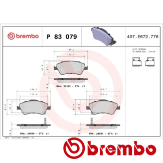 Kočione pločice prednje TOYOTA AURIS COROLLA 1.33-1.8H 10.06-07.14 Brembo