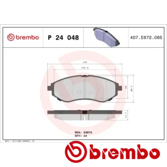 Kočione pločice prednje Daewoo Kalos 1.2i 1.4i 02-09 Brembo